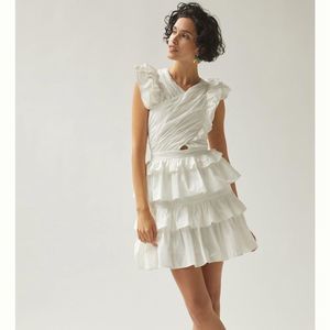 Anthropologie X Love the Lable Ruffled Halter Mini Dress Size S